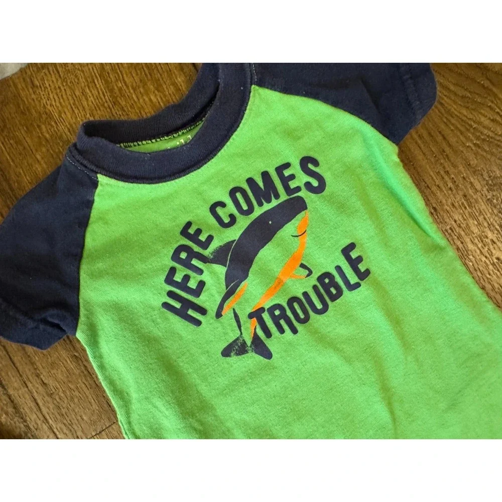 Carters Baby Boy 0/3 Mo‎ Outfits Rompers Clothes Lot Bundle Summer Trouble Rhino